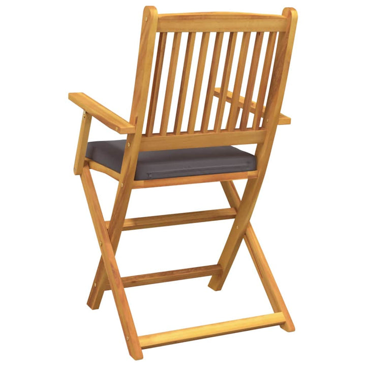 Sammenklappelig stol med pude 8 pcs Grå 49 x 57.5 x 92cm