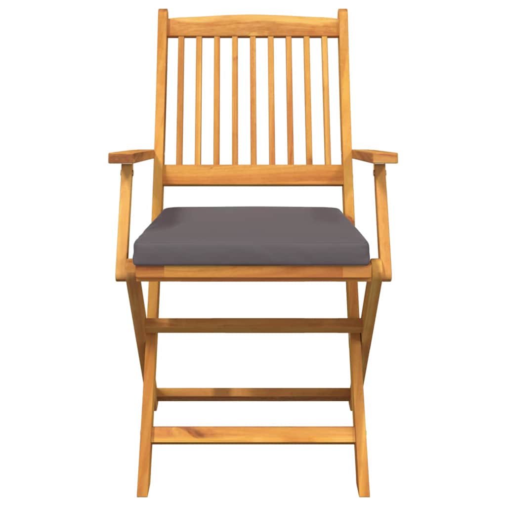Sammenklappelig stol med pude 8 pcs Grå 49 x 57.5 x 92cm