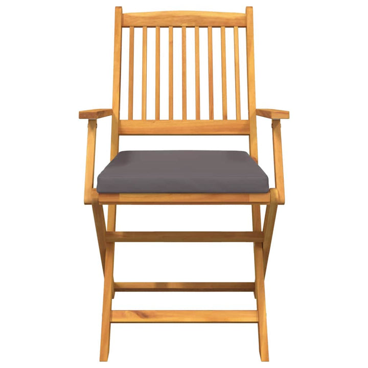 Sammenklappelig stol med pude 8 pcs Grå 49 x 57.5 x 92cm