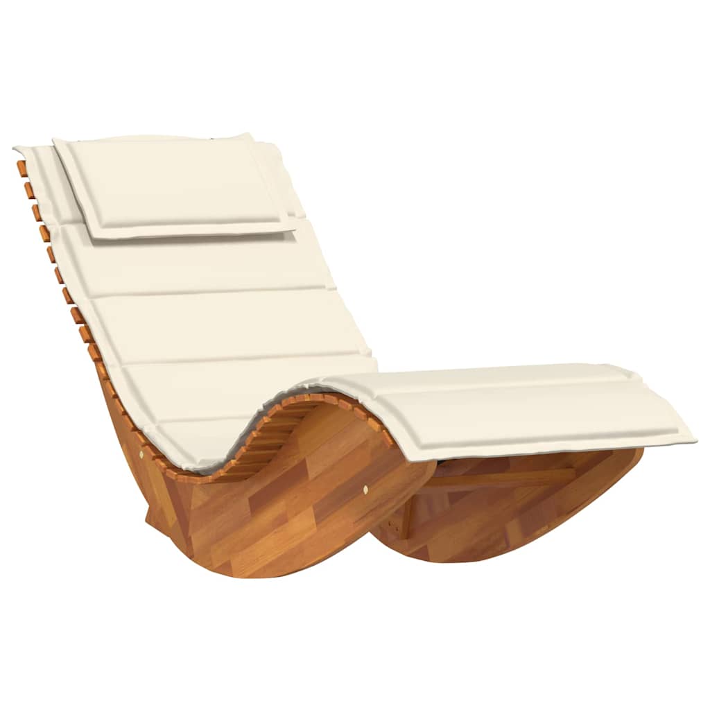 Solstol med pude 2 pcs Brun 60 x 154 x 74cm Massivt akacietræ