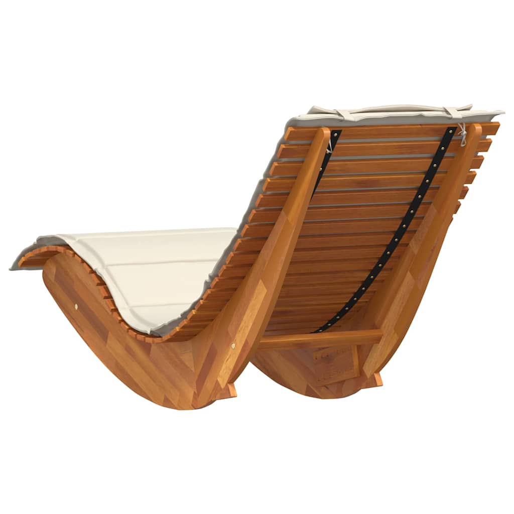 Solstol med pude 2 pcs Brun 60 x 154 x 74cm Massivt akacietræ