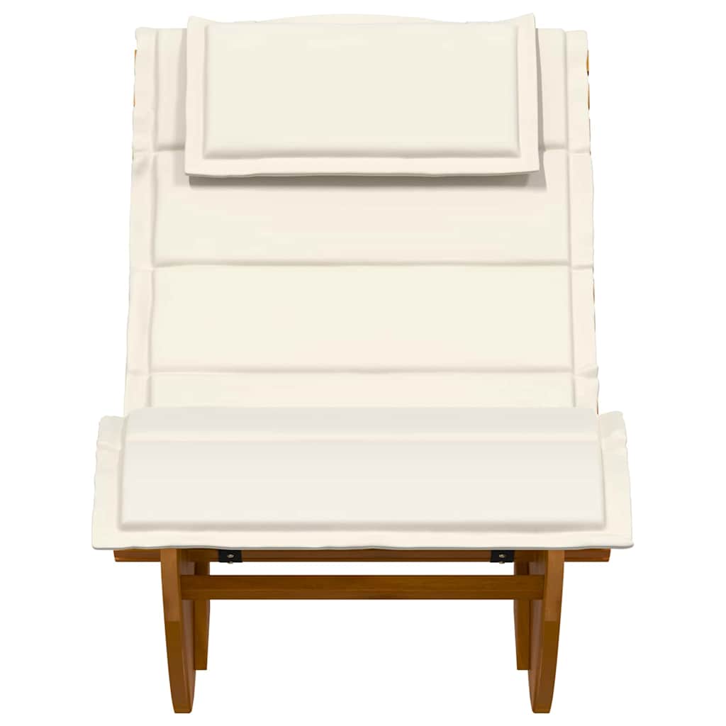 Solstol med pude 2 pcs Brun 60 x 154 x 74cm Massivt akacietræ