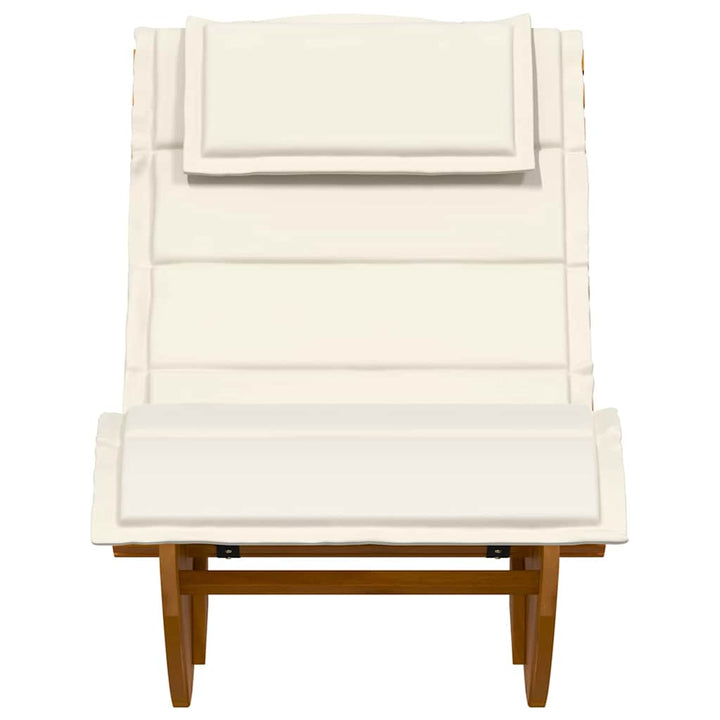 Solstol med pude 2 pcs Brun 60 x 154 x 74cm Massivt akacietræ