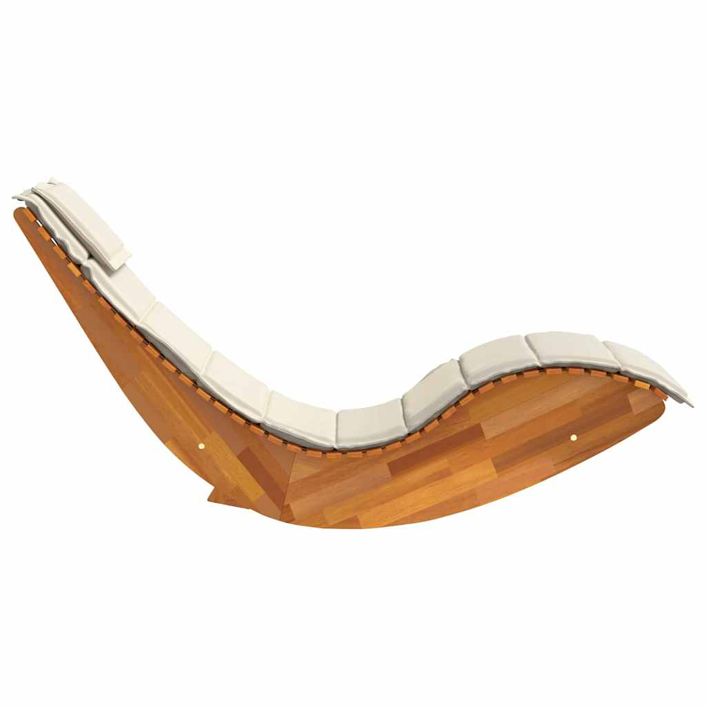 Solstol med pude 2 pcs Brun 60 x 154 x 74cm Massivt akacietræ