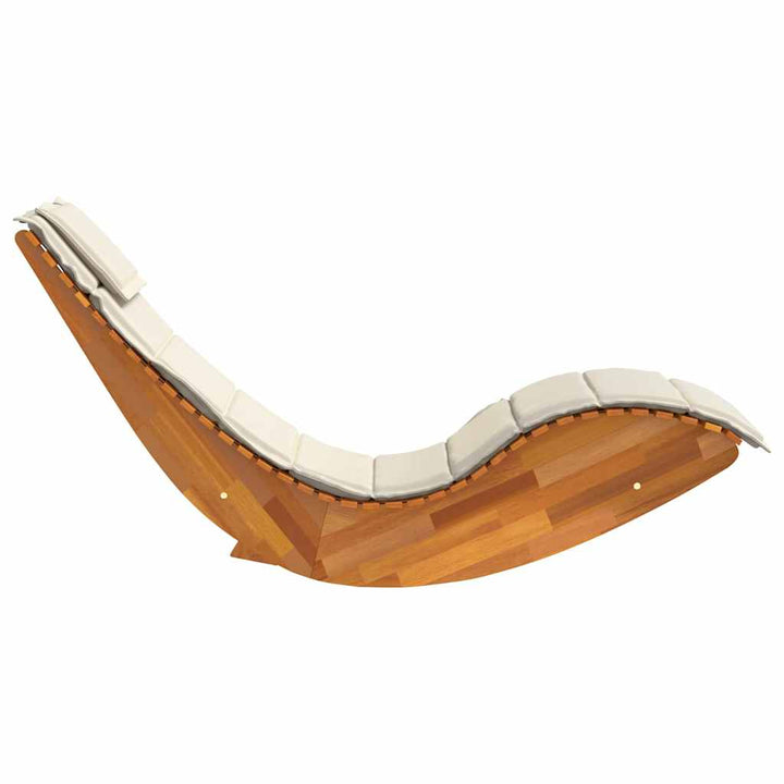 Solstol med pude 2 pcs Brun 60 x 154 x 74cm Massivt akacietræ