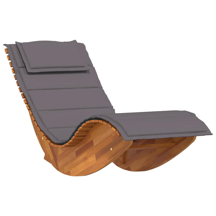 Solstol med pude 2 pcs Brun 60 x 154 x 74cm Massivt akacietræ