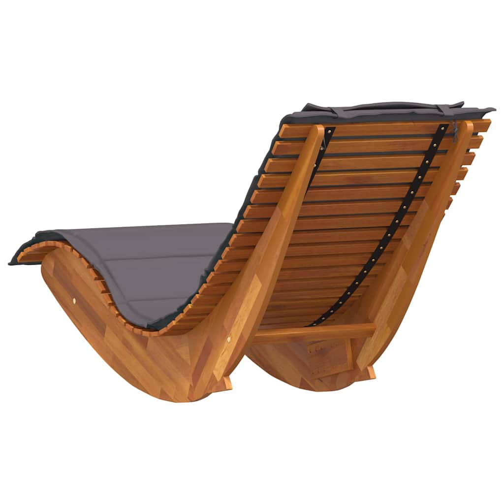 Solstol med pude 2 pcs Brun 60 x 154 x 74cm Massivt akacietræ