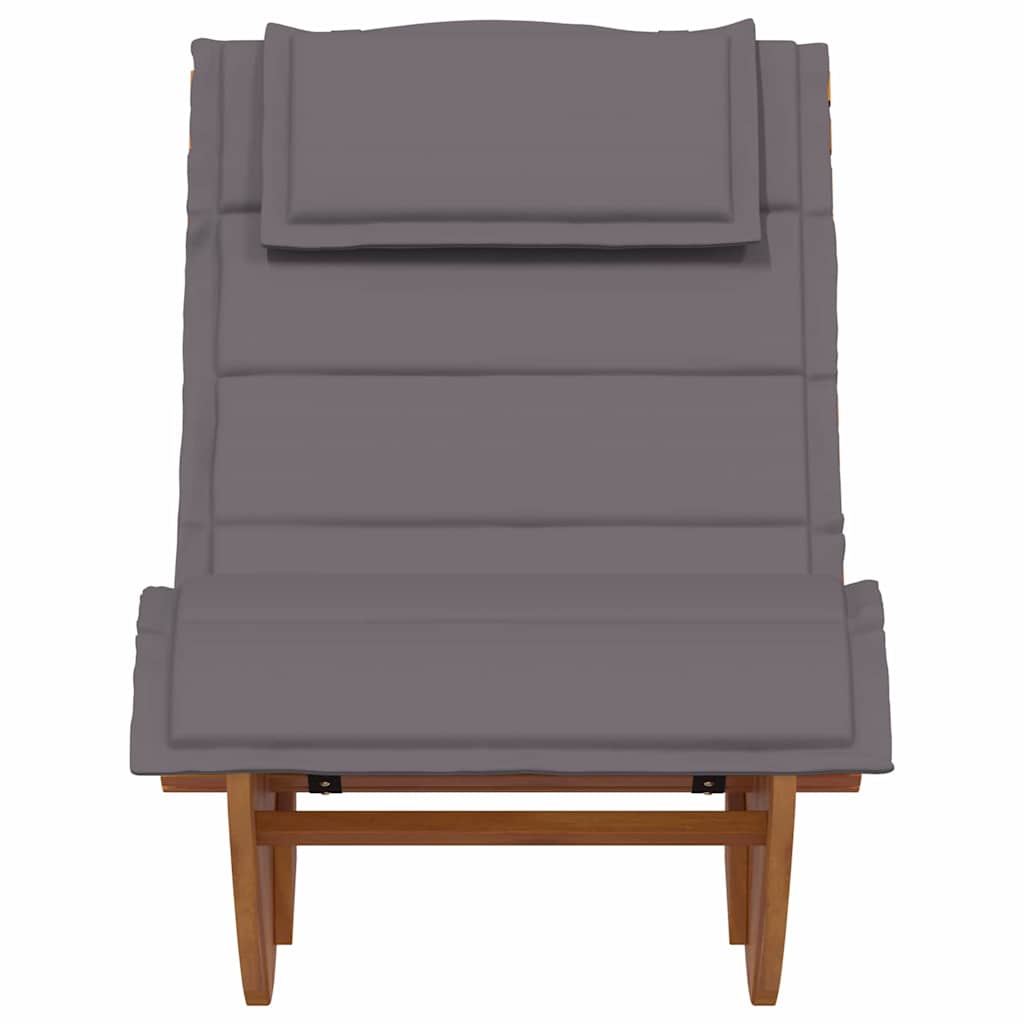 Solstol med pude 2 pcs Brun 60 x 154 x 74cm Massivt akacietræ