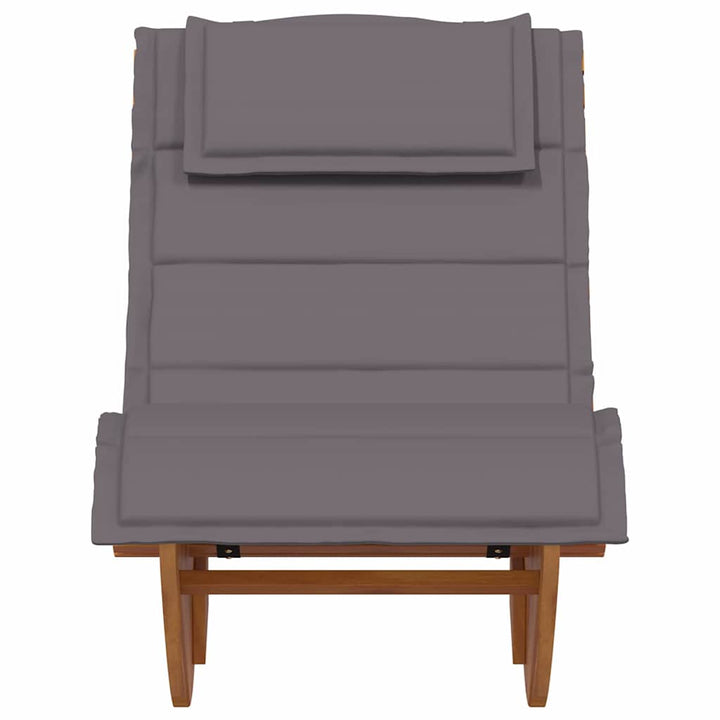Solstol med pude 2 pcs Brun 60 x 154 x 74cm Massivt akacietræ