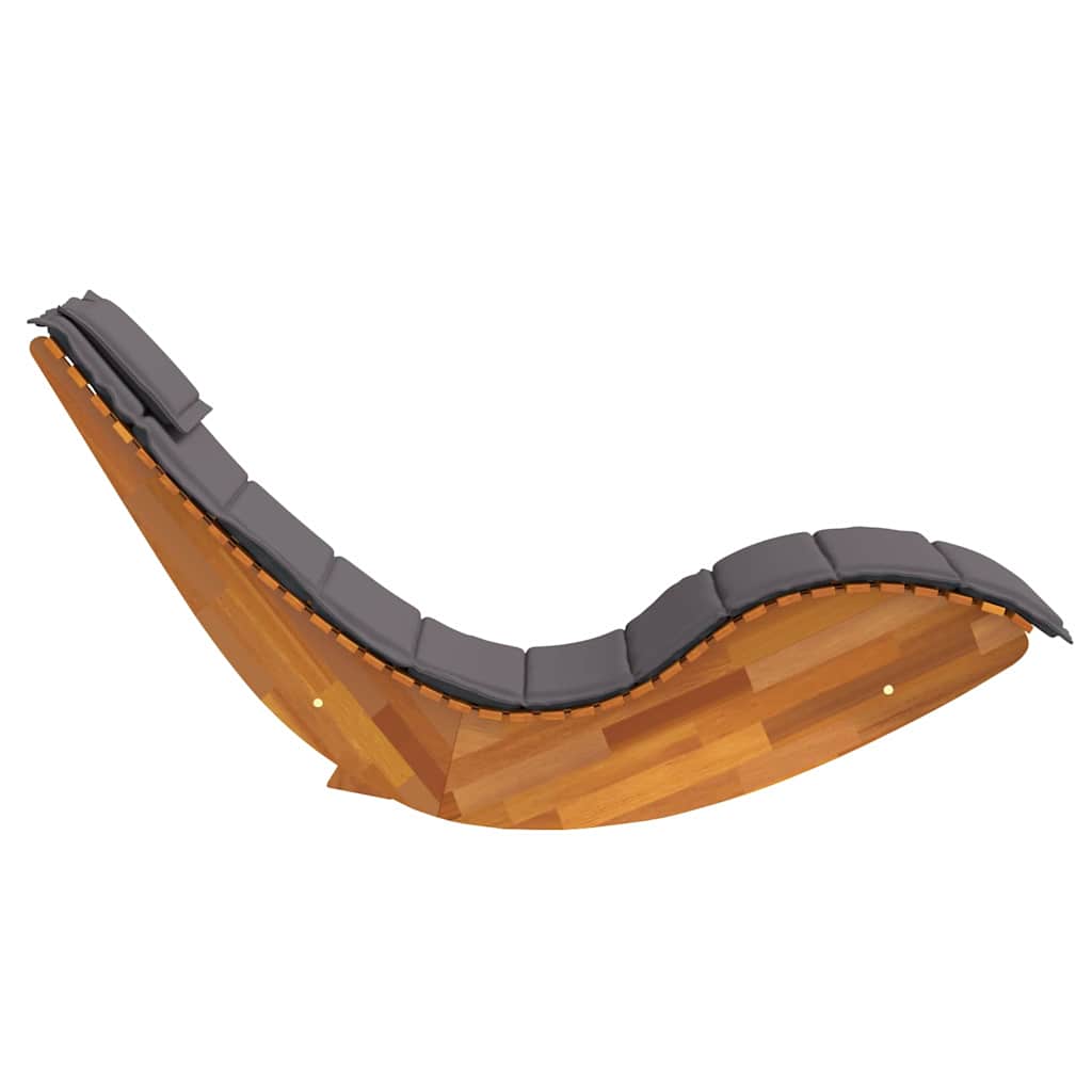 Solstol med pude 2 pcs Brun 60 x 154 x 74cm Massivt akacietræ