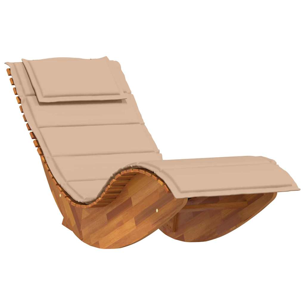 Solstol med pude 2 pcs Brun 60 x 154 x 74cm Massivt akacietræ