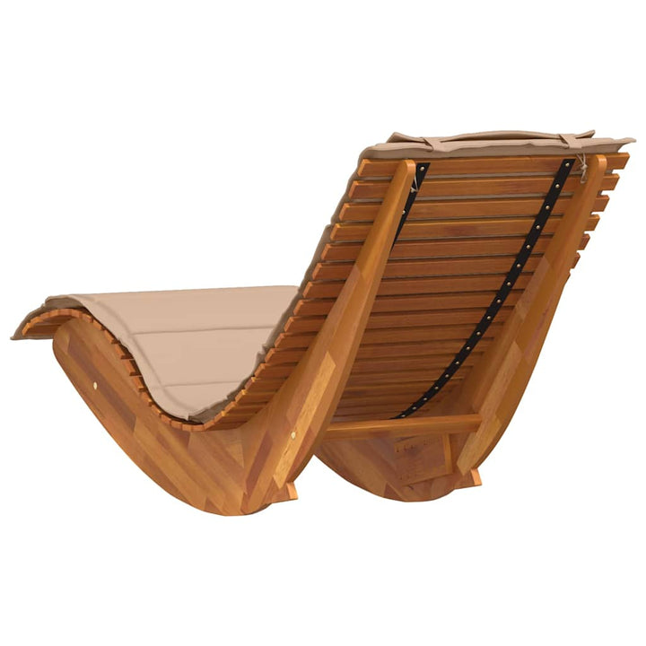 Solstol med pude 2 pcs Brun 60 x 154 x 74cm Massivt akacietræ