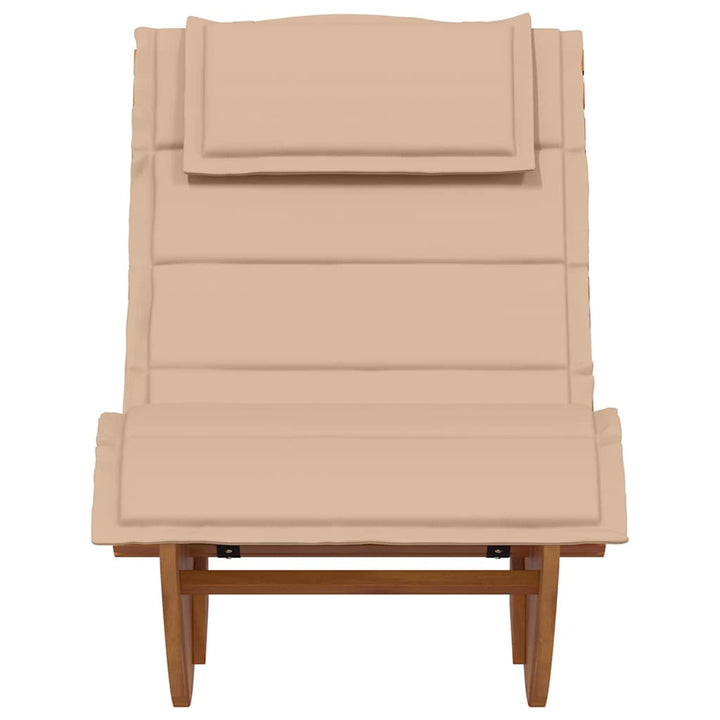 Solstol med pude 2 pcs Brun 60 x 154 x 74cm Massivt akacietræ