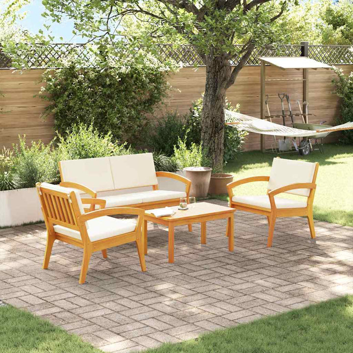 Bistrosæt 4 pcs Brun 75 x 45 x 38cm Massivt akacietræ