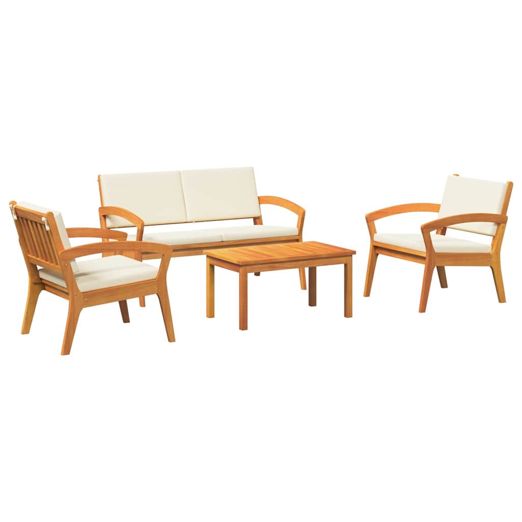 Bistrosæt 4 pcs Brun 75 x 45 x 38cm Massivt akacietræ