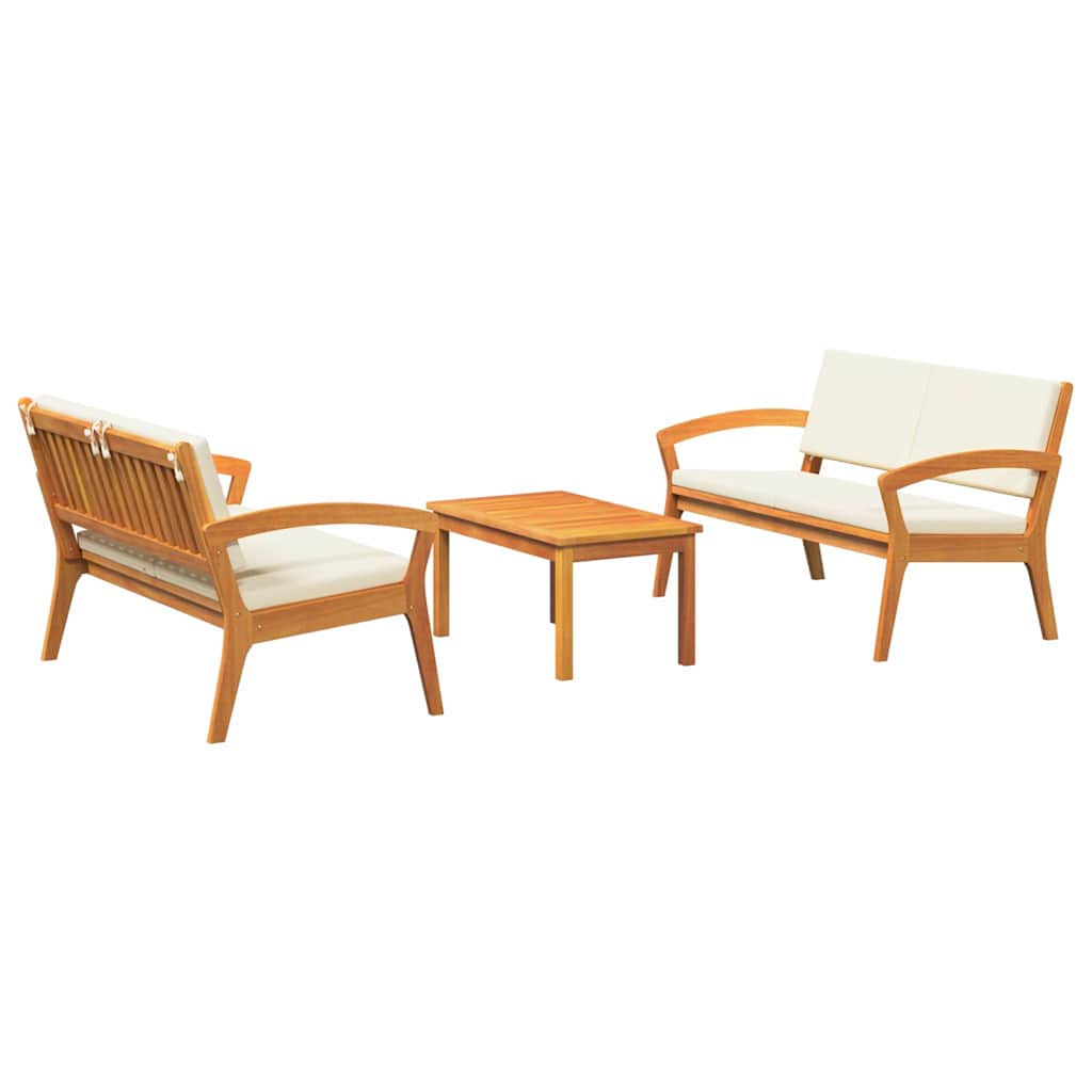 Bistrosæt 3 pcs Brun 75 x 45 x 38cm Massivt akacietræ