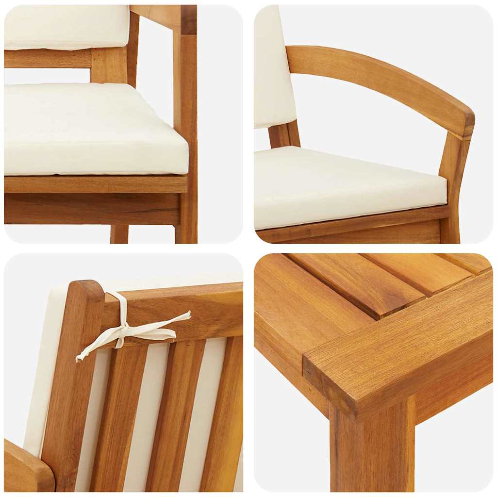 Bistrosæt 5 pcs Brun 45 x 45 x 38cm Massivt akacietræ