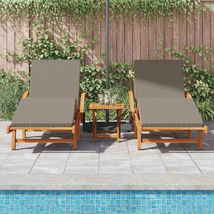 Solstol 2 pcs Gråbrun 200 x 67 x 84cm Massivt akacietræ