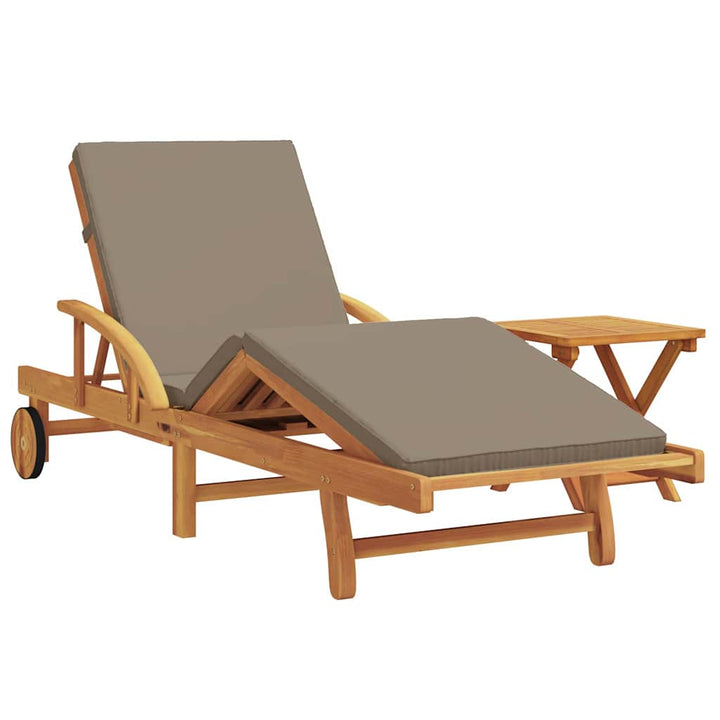 Solstol med pude 2 pcs Gråbrun 40 x 40 x 40cm Massivt akacietræ