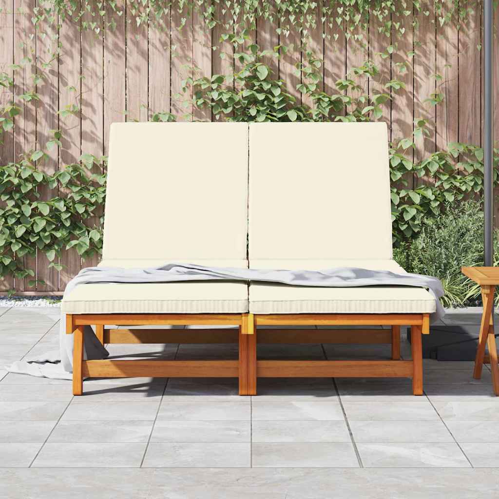 Solstol med pude Brun 125 x 200 x 84cm Massivt akacietræ