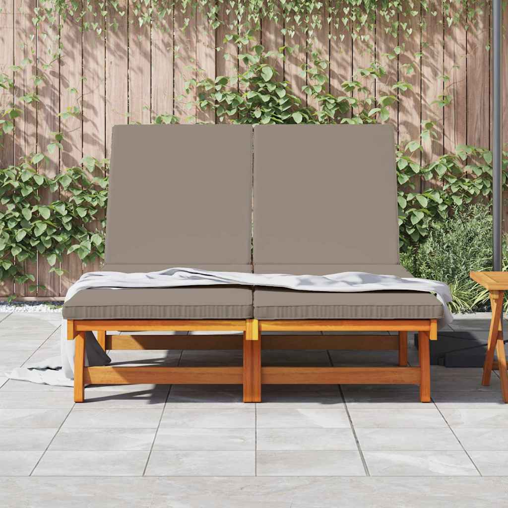 Solstol med pude Brun 125 x 200 x 84cm Massivt akacietræ