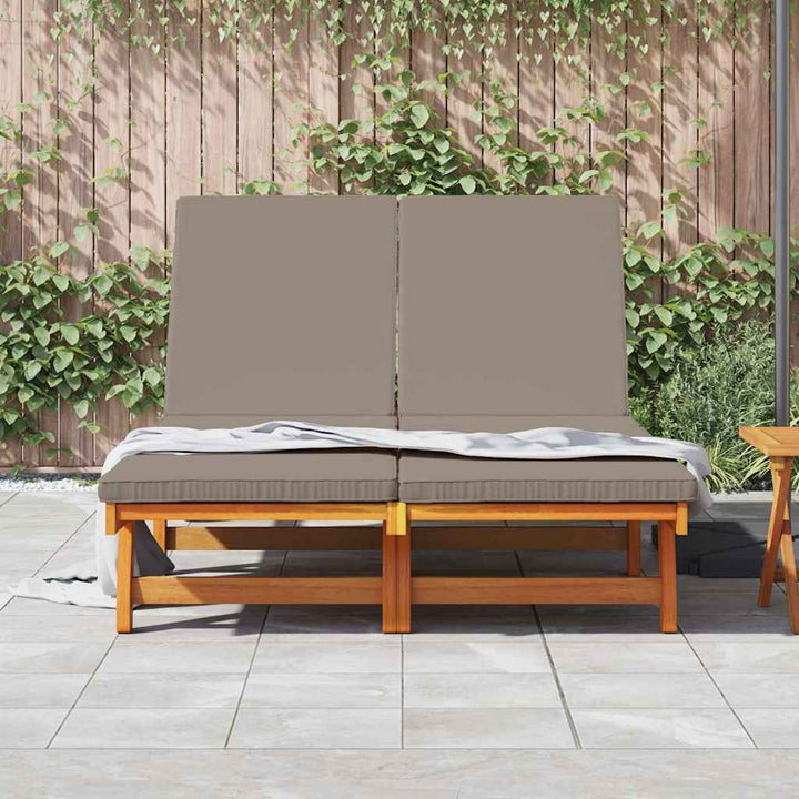 Solstol med pude Brun 125 x 200 x 84cm Massivt akacietræ