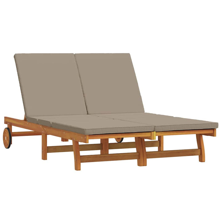 Solstol med pude Brun 125 x 200 x 84cm Massivt akacietræ