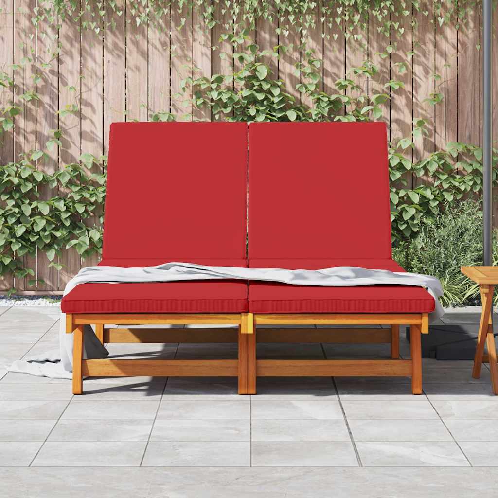 Solstol med pude Brun 125 x 200 x 84cm Massivt akacietræ