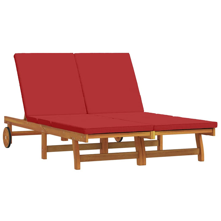 Solstol med pude Brun 125 x 200 x 84cm Massivt akacietræ