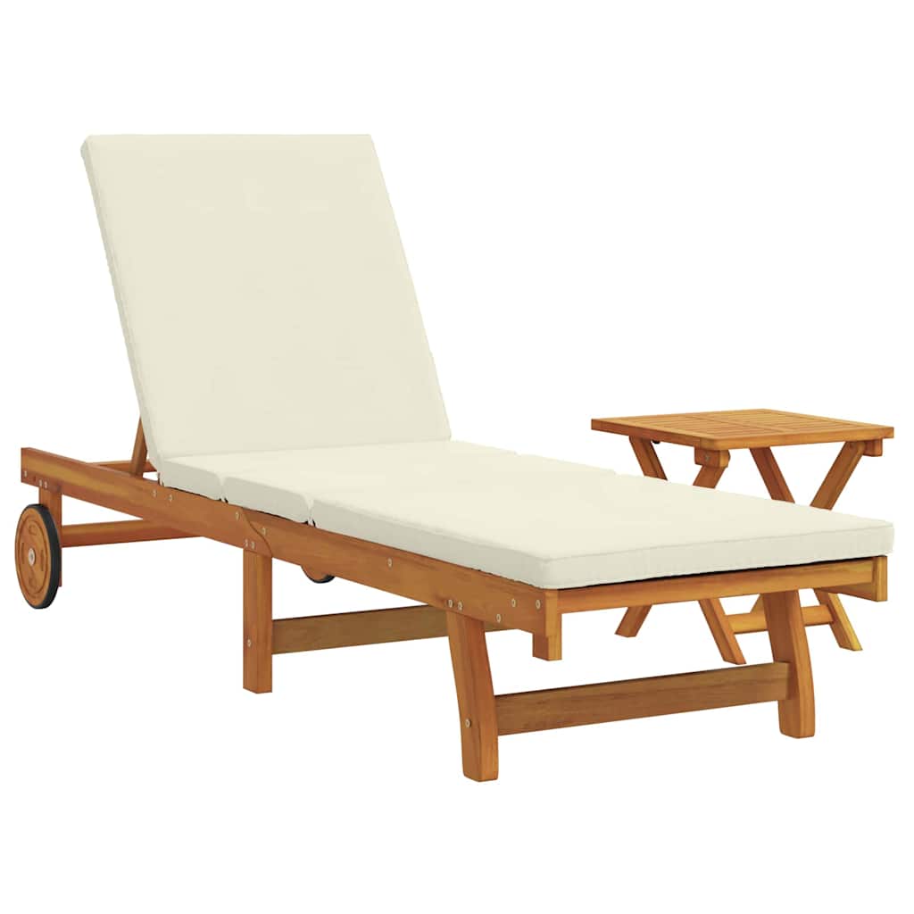 Solstol med pude 2 pcs Brun 40 x 40 x 40cm Massivt akacietræ