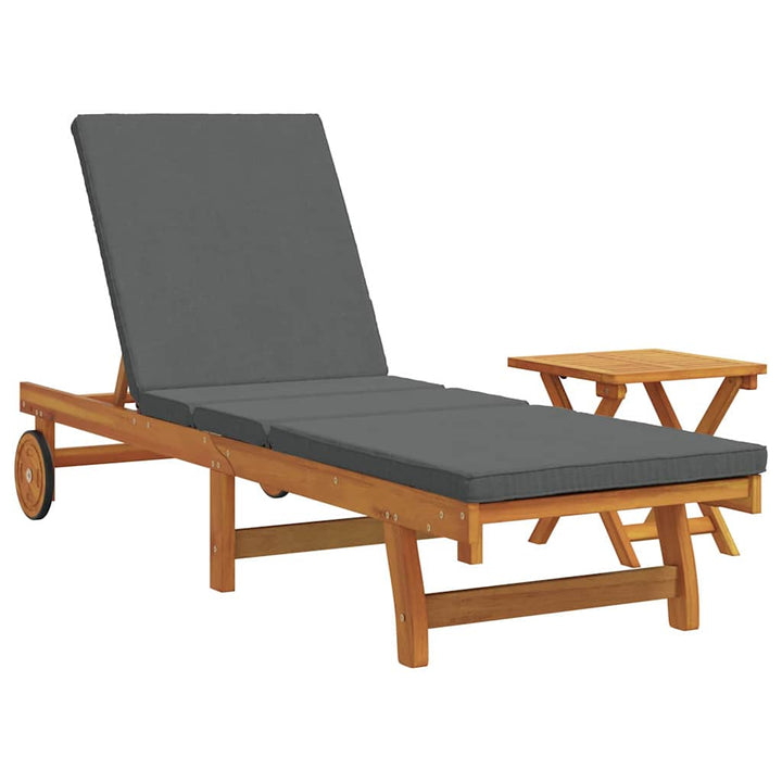 Solstol med pude 2 pcs Brun 40 x 40 x 40cm Massivt akacietræ