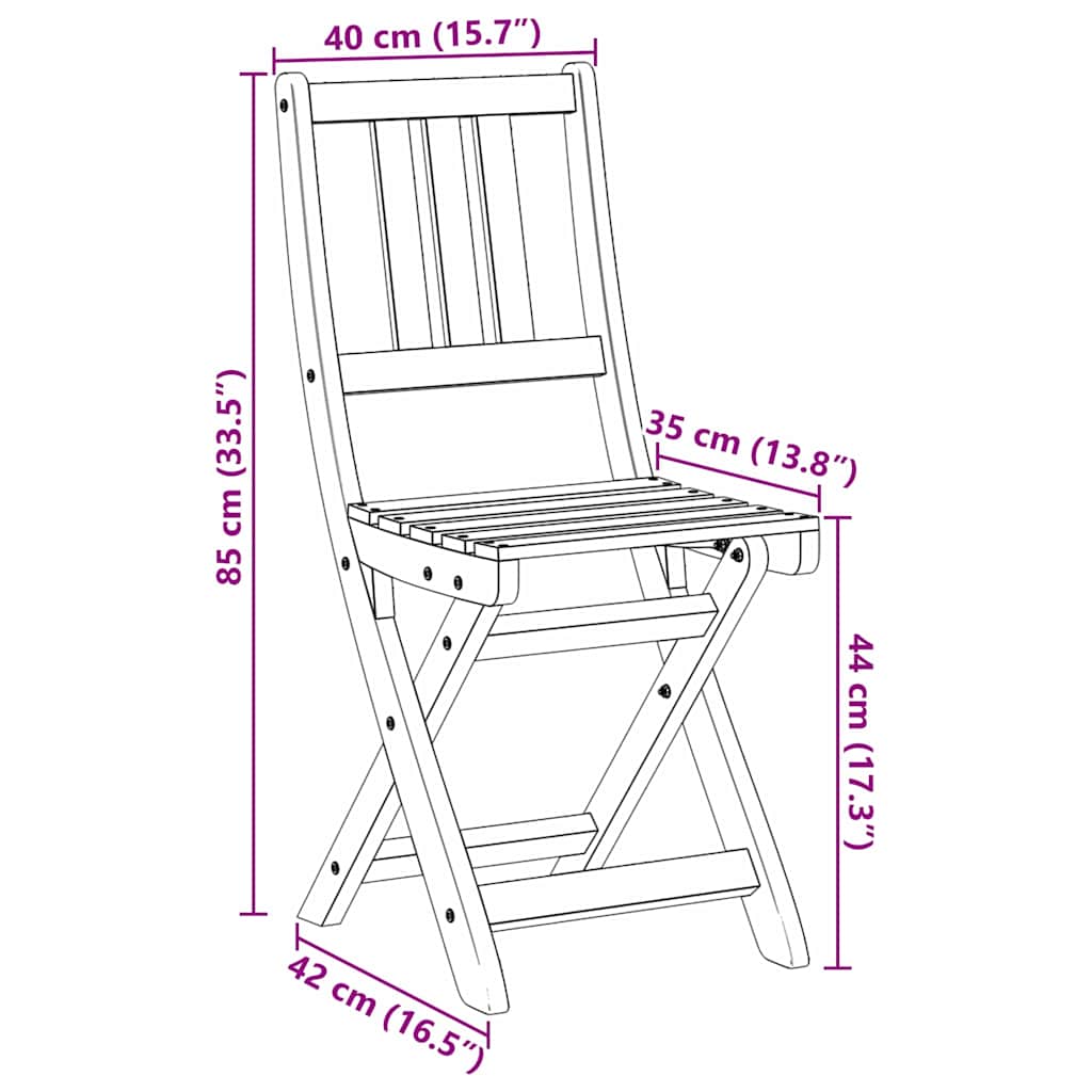 Have Stol 4 pcs Brun 36 x 46 x 86cm Massivt akacietræ