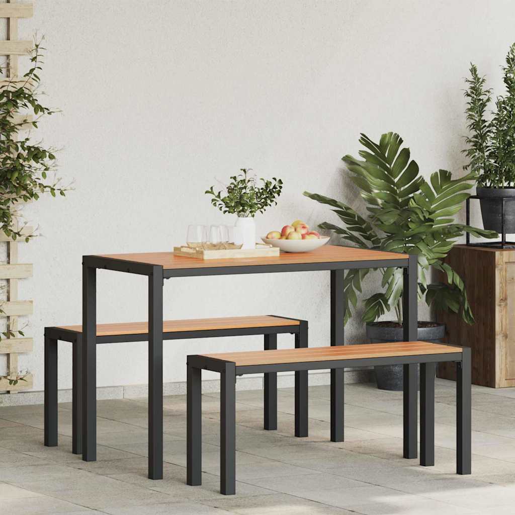 Have Spisebordssæt med pude 3 pcs Brun Stål