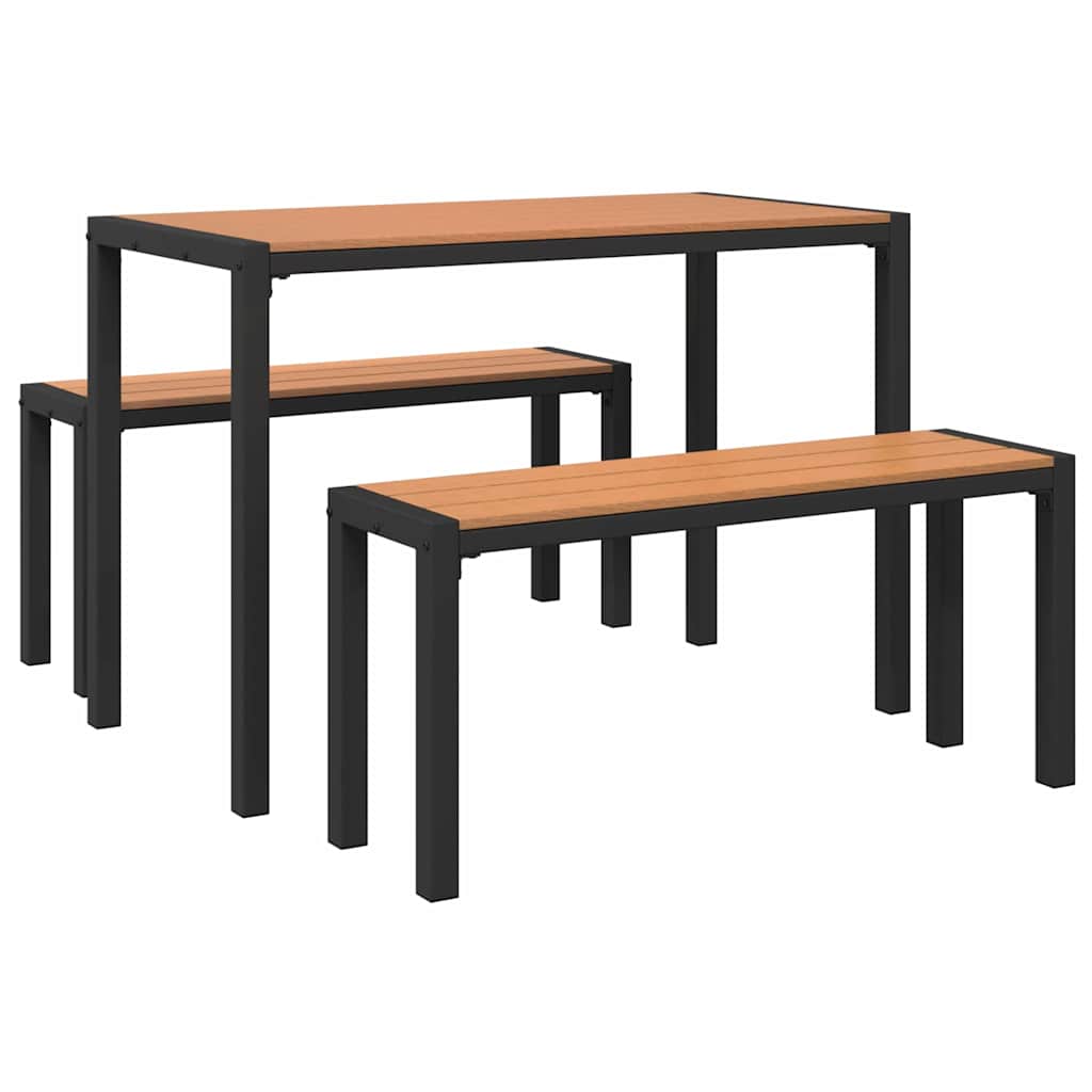 Have Spisebordssæt med pude 3 pcs Brun Stål