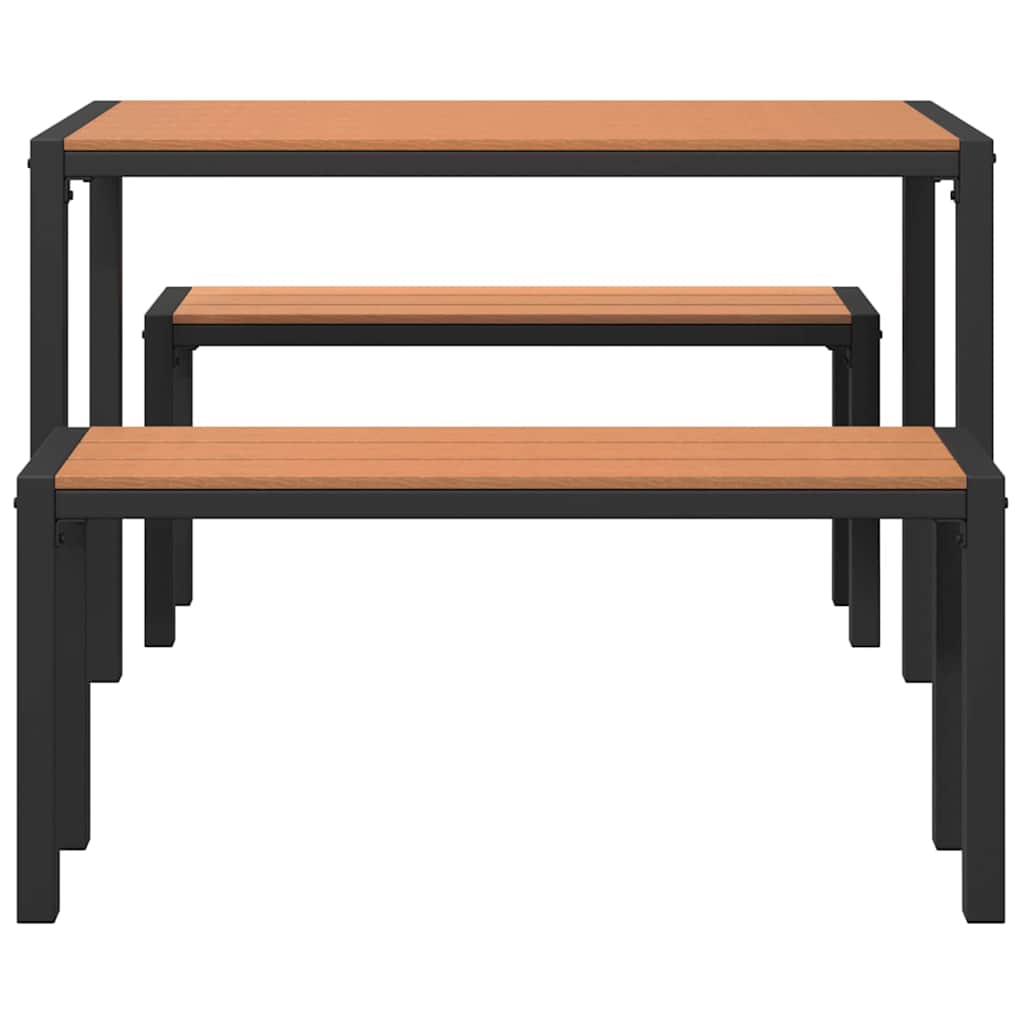 Have Spisebordssæt med pude 3 pcs Brun Stål