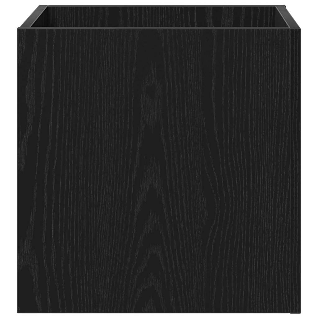 Entremøbelsæt 5 pcs Sort egetræ og sølv 80 x 30.5 x 40 cm