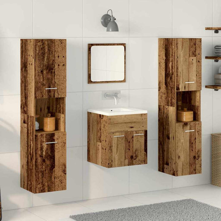 Badeværelsesmøbel Sæt 4 pcs Gammelt træ 41 x 38.5 x 46 cm