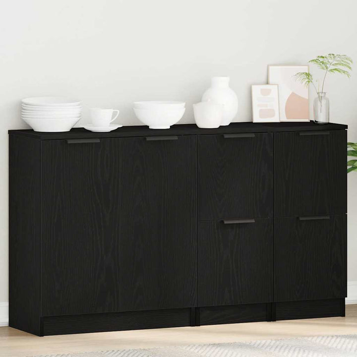 Skænk Sort eg 180 x 30 x 70 cm Konstrueret træ