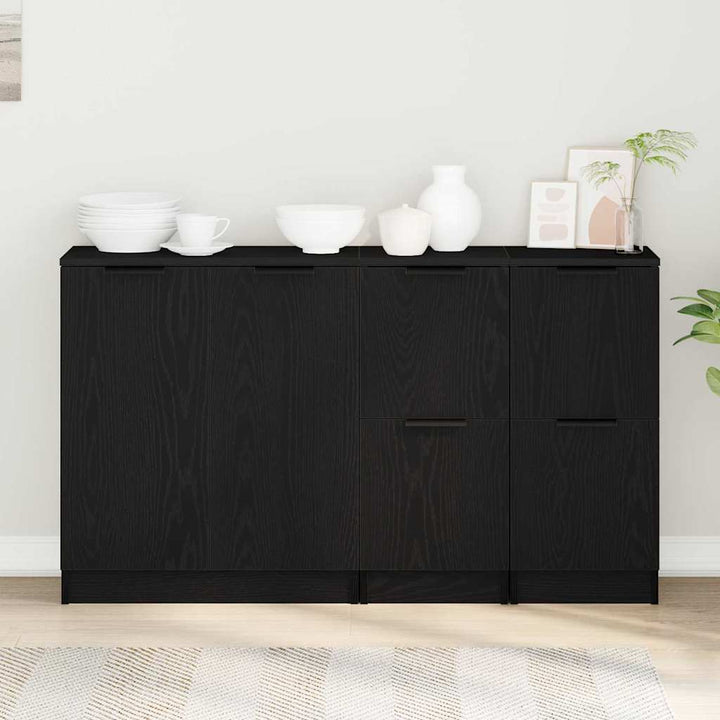 Skænk Sort eg 180 x 30 x 70 cm Konstrueret træ
