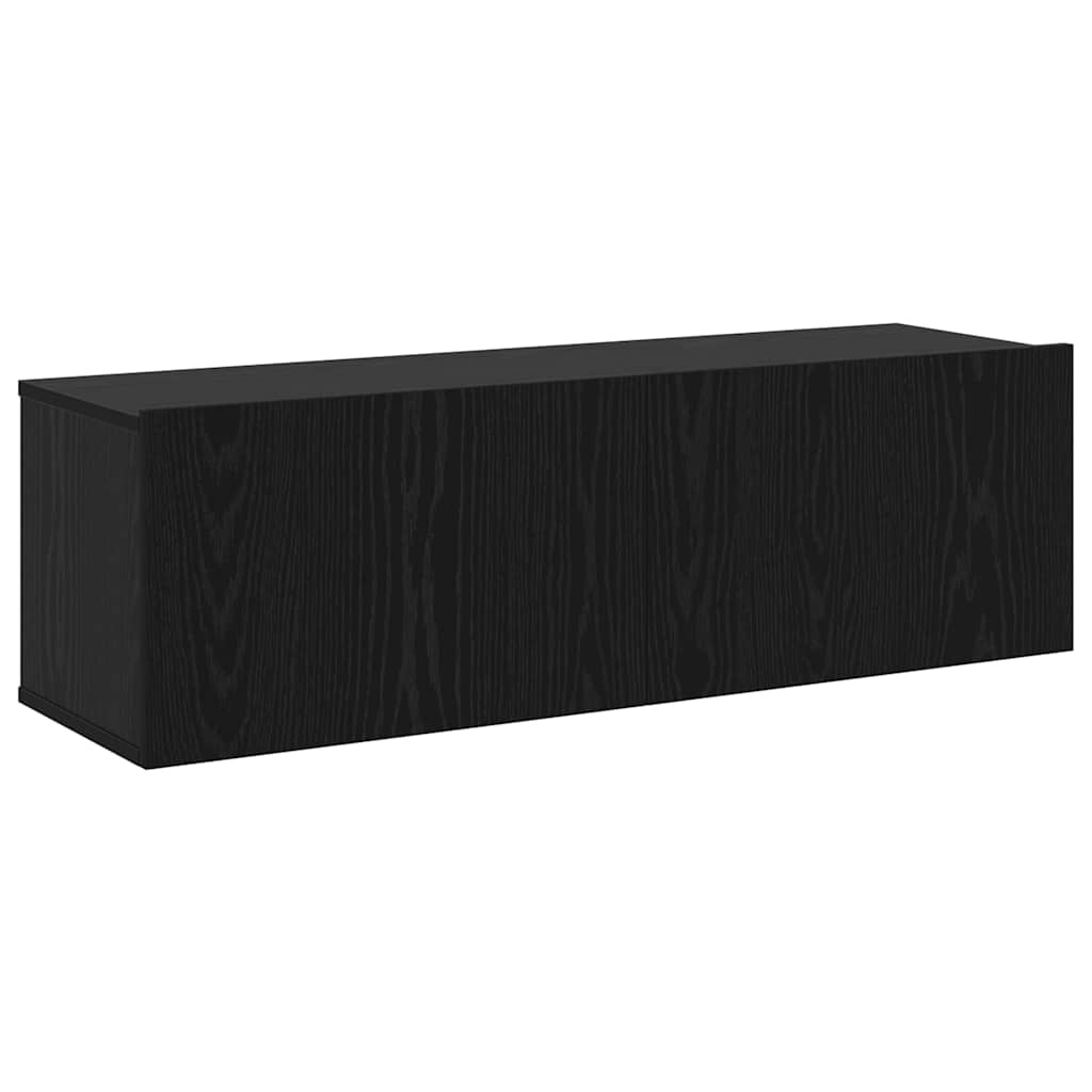 TV-skabssæt 3 pcs Sort eg 200 x 30 x 30 cm Konstrueret træ