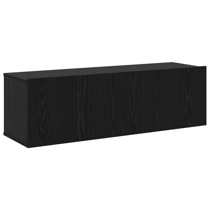 TV-skabssæt 3 pcs Sort eg 200 x 30 x 30 cm Konstrueret træ