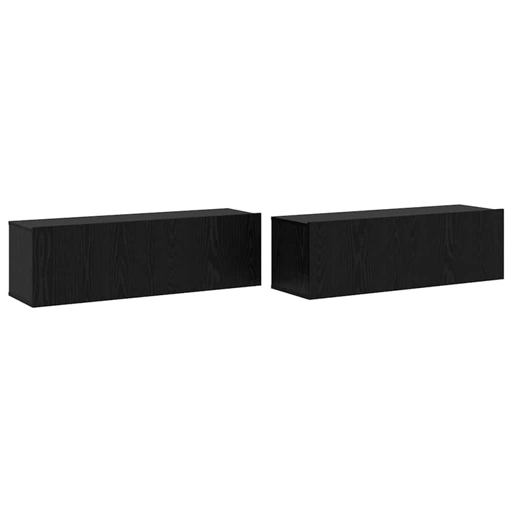 TV-skabssæt 3 pcs Sort eg 200 x 30 x 30 cm Konstrueret træ