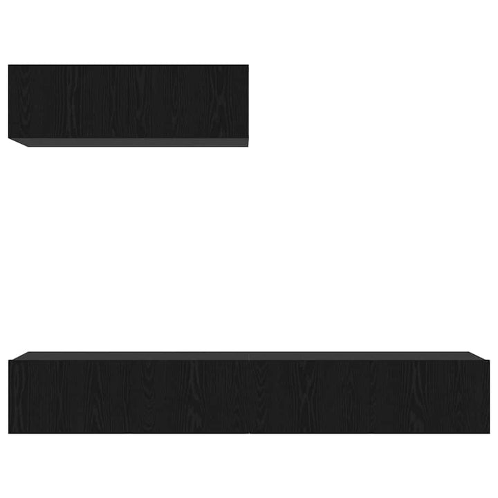 TV-skabssæt 3 pcs Sort eg 200 x 30 x 30 cm Konstrueret træ
