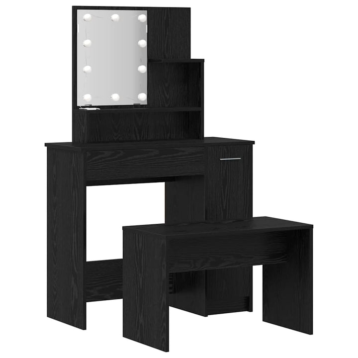 Makeupbord Sæt Sort eg 86.5 x 35 x 136 cm Konstrueret træ