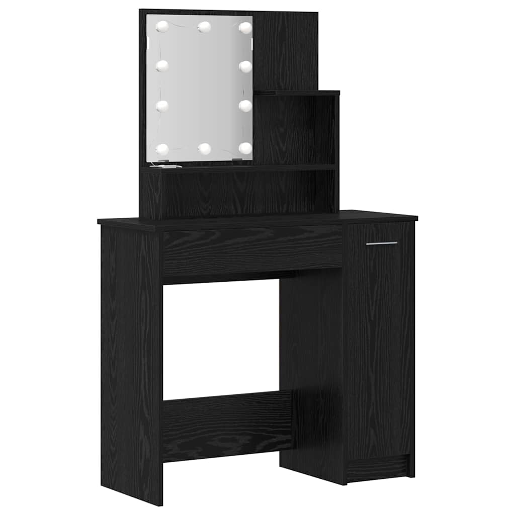 Makeupbord Sæt Sort eg 86.5 x 35 x 136 cm Konstrueret træ