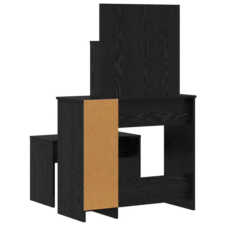Makeupbord Sæt Sort eg 86.5 x 35 x 136 cm Konstrueret træ
