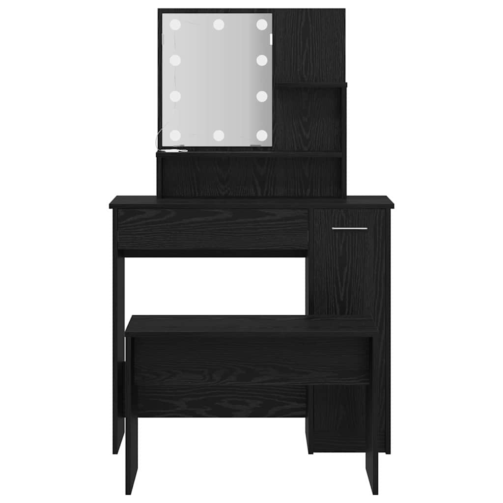 Makeupbord Sæt Sort eg 86.5 x 35 x 136 cm Konstrueret træ