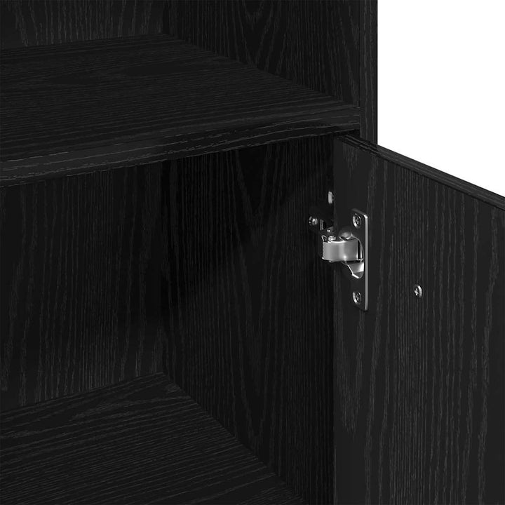 Bathroom Furniture Set med dør 3 pcs Sort eg 60 x 33 x 60 cm