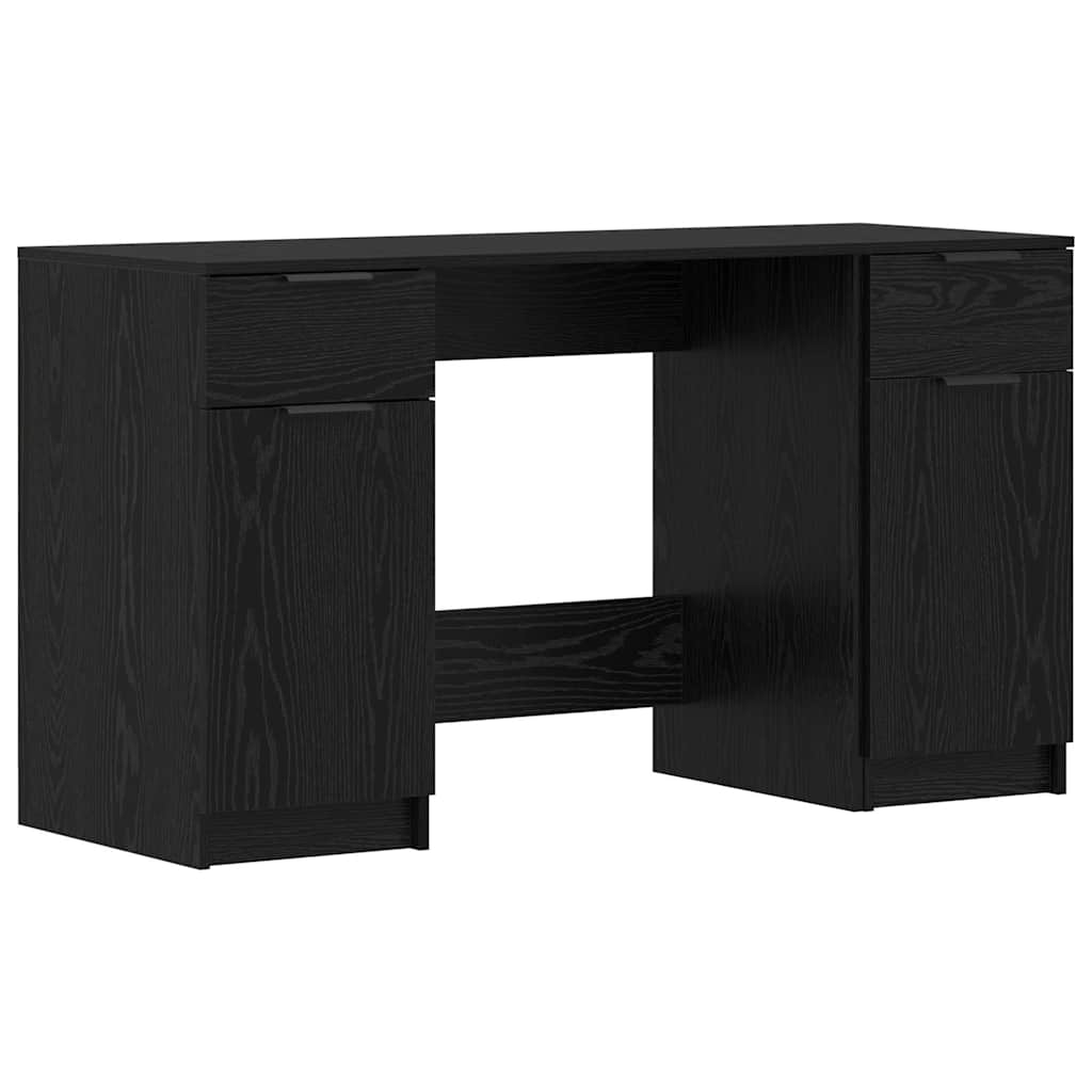 Bord med skuffe Sort eg 133 x 50 x 75 cm Konstrueret træ