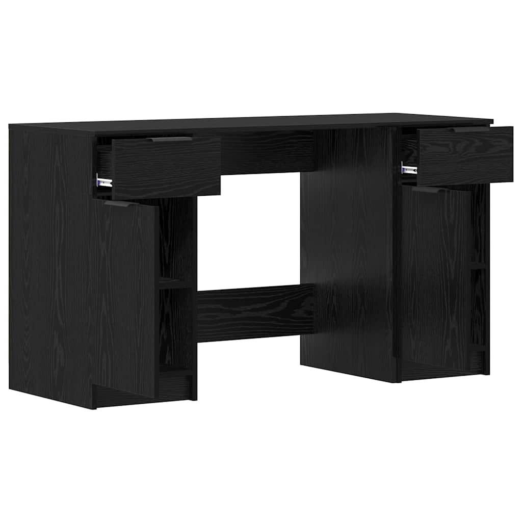 Bord med skuffe Sort eg 133 x 50 x 75 cm Konstrueret træ